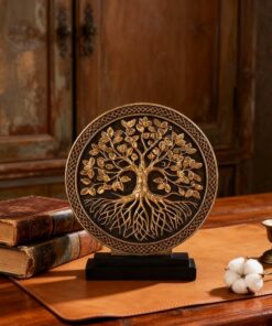 Alternative view of Black Gold Tree of Life Sculpture PI15
