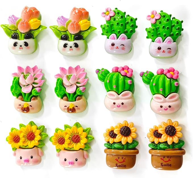Green Plant Fridge Magnets Flowers Decorative Magnet PI12