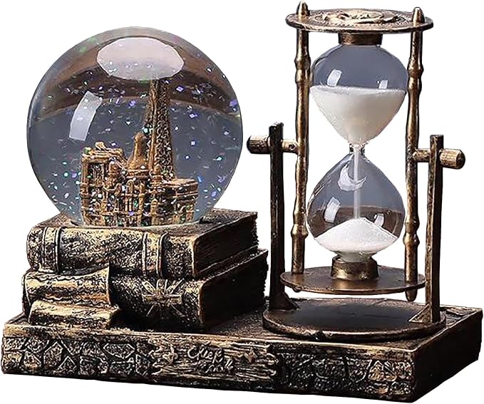 Hourglass Light Music Vintage Paris Snow Ball PI23