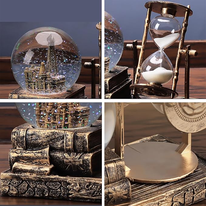 Hourglass Light Music Vintage Paris Snow Ball PI23 - Image 2