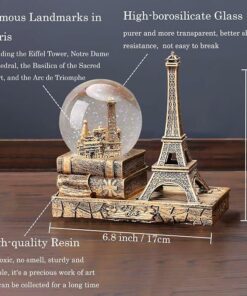 Alternative view of Vintage Eiffel Tower Light Music Snow Ball PI22