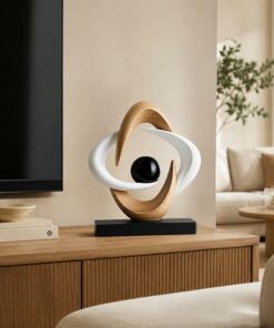 Alternative view of White and Wood Grain Abstract Sculpture PI20