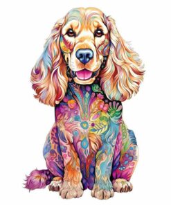 Cocker Spaniel Dog Wooden Jigsaw Puzzle – Unique Shaped Pieces for Adults