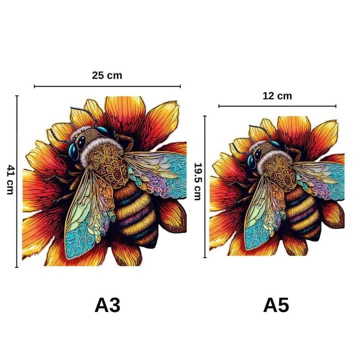Bee Wooden Jigsaw Puzzle – Unique Shaped Pieces for Adults - Image 2