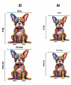 Alternative view of Boston Terrier Dog Wooden Jigsaw Puzzle – Unique Shaped Pieces for Adults