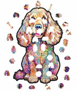 Alternative view of Cocker Spaniel Dog Wooden Jigsaw Puzzle – Unique Shaped Pieces for Adults