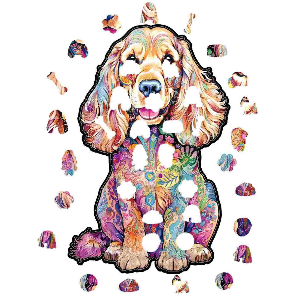 Cocker Spaniel Dog Wooden Jigsaw Puzzle – Unique Shaped Pieces for Adults - Image 2
