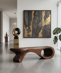Artistic Sculptural Organic Bench For Entryway Decor