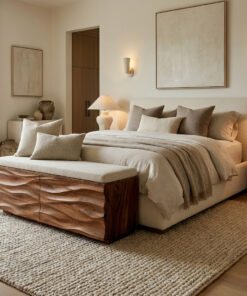 Modern Wave Storage Bench For Home Decor