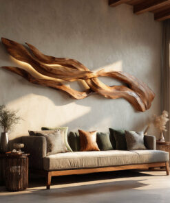 Contemporary Sculptural Wood Wall Art For Home Style