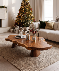 Mid Century Rustic Live Edge Coffee Table For Holiday Furniture