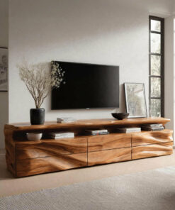 Modern TV Console With Shelf And Drawers For Living Room