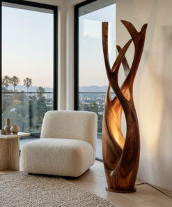 Wooden Floor Lamp For Contemporary Apartment