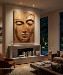 Modern Buddha Face Wall Art Living Room Entryway