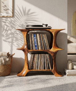 Rustic Record Stand Vintage Living Room Vibe