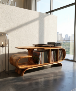Organic Wave Vinyl Record Cabinet Modern Loft