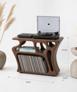 Alternative view of Sculptural Solid Wood Vinyl Record Cabinet