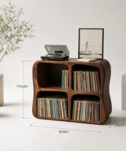 Alternative view of Solid Wood Vinyl Record Storage Cabinet
