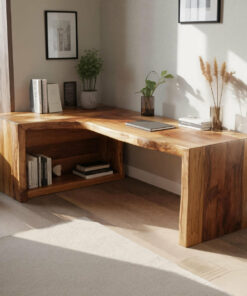 Modern Live Edge L Shaped Desk For Home Office