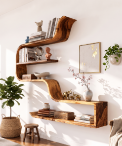 Handcrafted Wooden Entryway Organizer Shelf For Hallway Storage