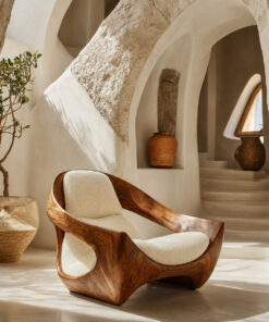 Artistic Natural Wood Chair For Contemporary Living Room