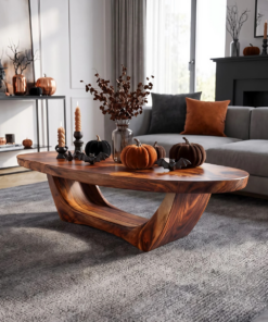 Handcrafted Wooden Live Edge Coffee Table For Living Room Halloween Style