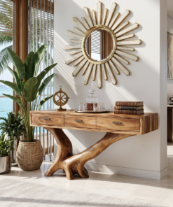 Handcrafted Live Edge Entryway Table For Living Room Modern Farmhouse