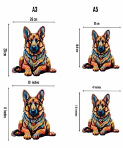Alternative view of German Shepherd Dog Wooden Jigsaw Puzzle – Unique Shaped Pieces for Adults