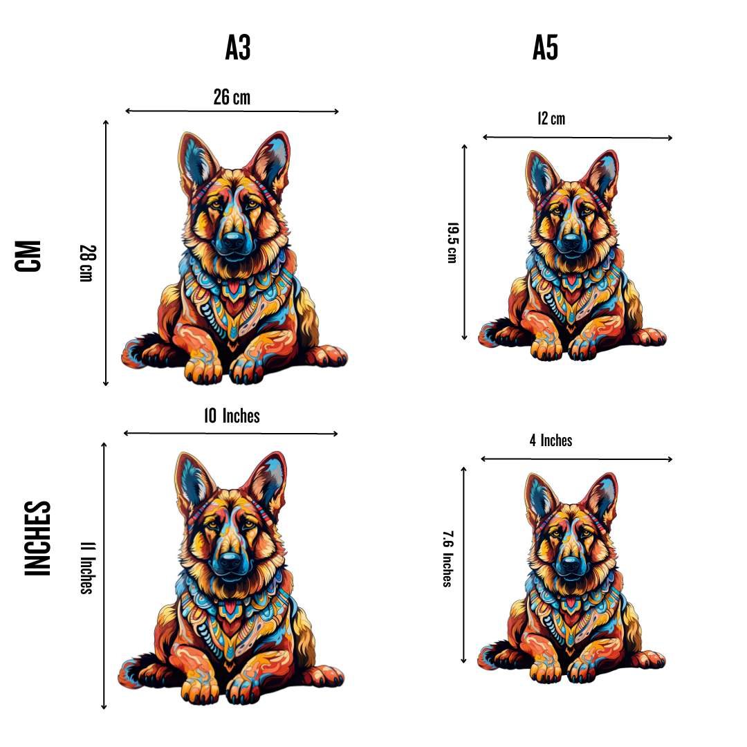 German Shepherd Dog Wooden Jigsaw Puzzle – Unique Shaped Pieces for Adults - Image 2
