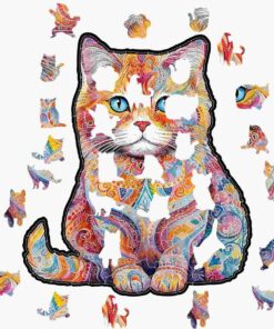 Alternative view of Scottish Cat Wooden Jigsaw Puzzle – Unique Shaped Pieces for Adults
