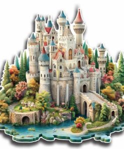 Fairytale Castle Wooden Jigsaw Puzzle – Unique Shaped Pieces for Adults