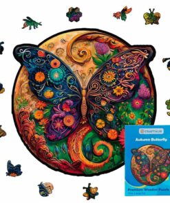 Alternative view of Autumn Butterfly Wooden Jigsaw Puzzle – Unique Shaped Pieces for Adults