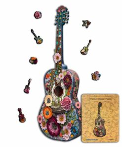 Alternative view of Guitar Wooden Jigsaw Puzzle – Unique Shaped Pieces for Adults