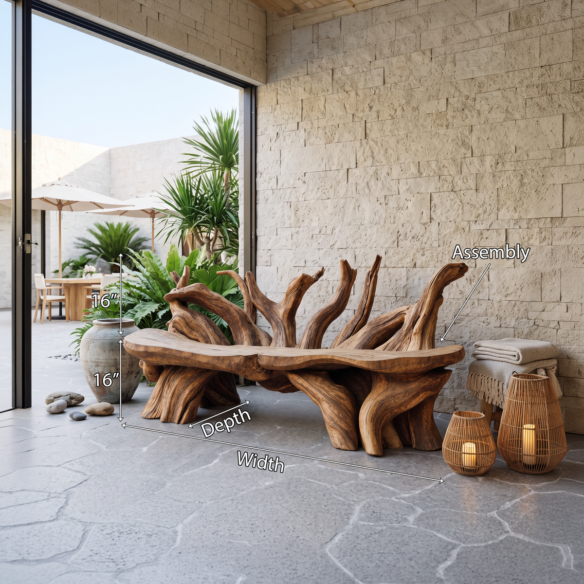 Mid Century Wooden Bench Outdoor Decor For Sleek Exteriors - Image 8