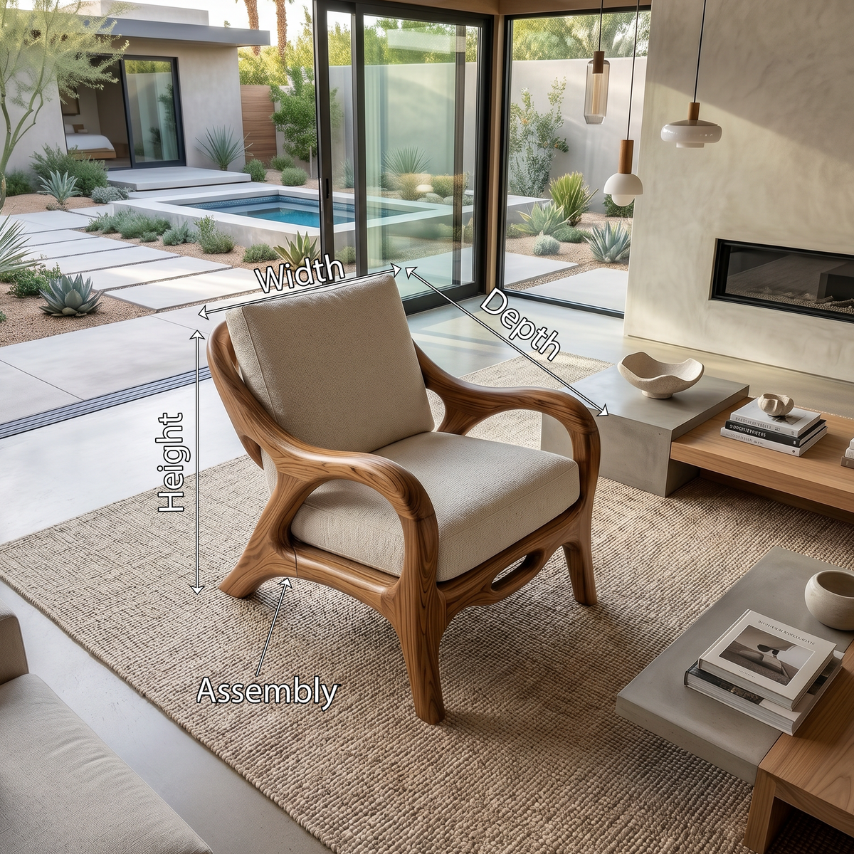 Organic Modern Sculptural Lounge Chair Luxury Living Room - Image 8