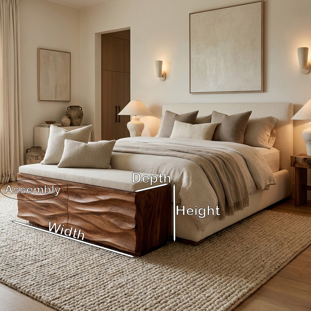 Modern Wave Storage Bench For Home Decor - Image 8
