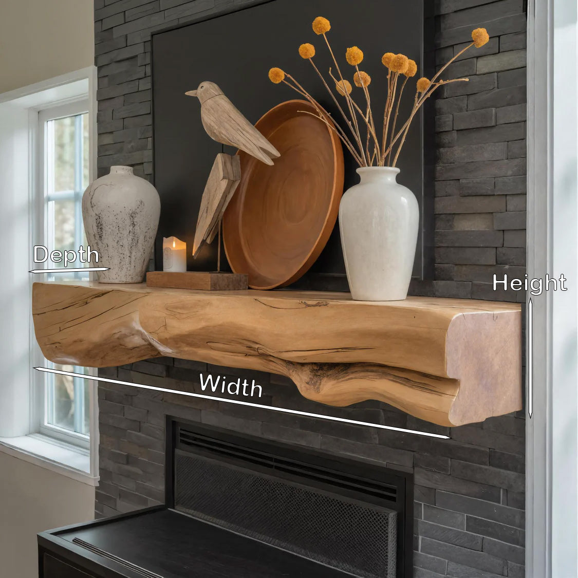 Natural Mantel Shelf For Fireplace Or Entryway - Image 7