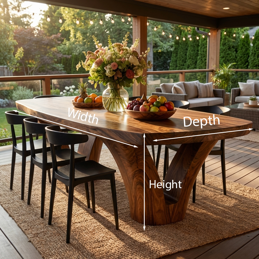 Modern Wooden Dining Table With Unique Base For Kitchen - Image 8