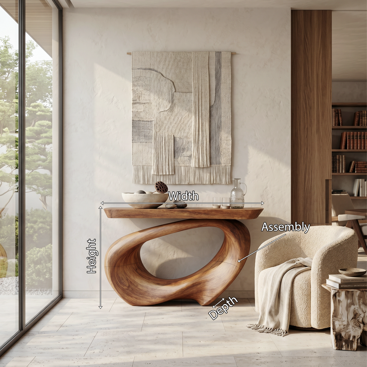Rustic Live Edge Console Table Entryway Design - Image 8