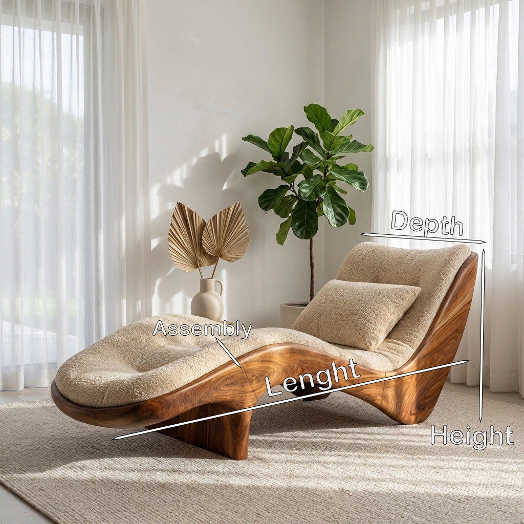 Organic Modern Natural Wood Lounge Chair For Reading Nook - Image 8