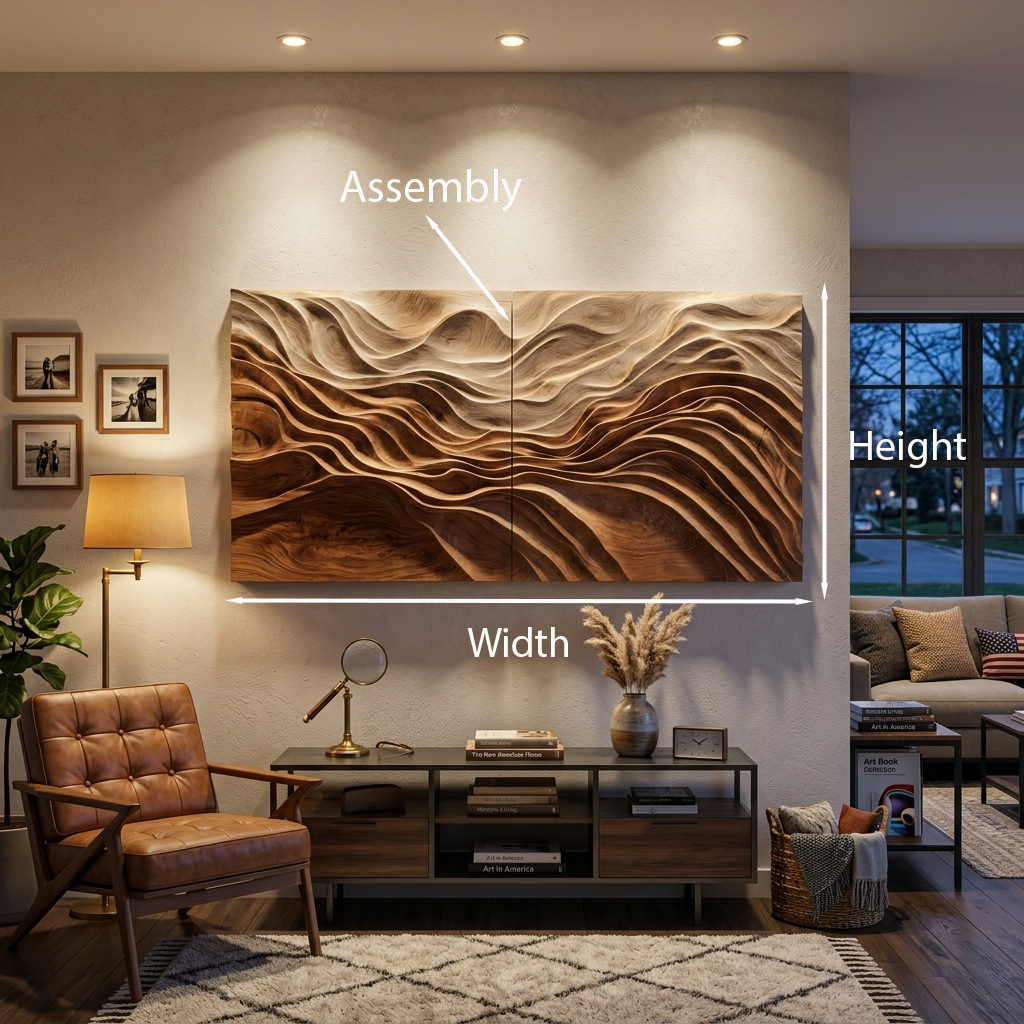 Sculptural Wall Art With Flowing Design For Living Room - Image 5