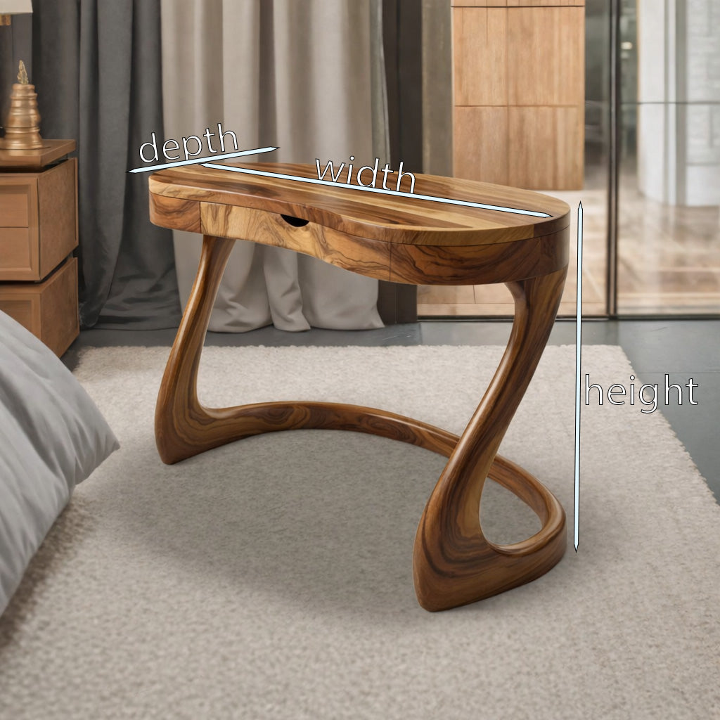 Modern Sculpted Desk With Drawers For Minimalist Home Office - Image 7
