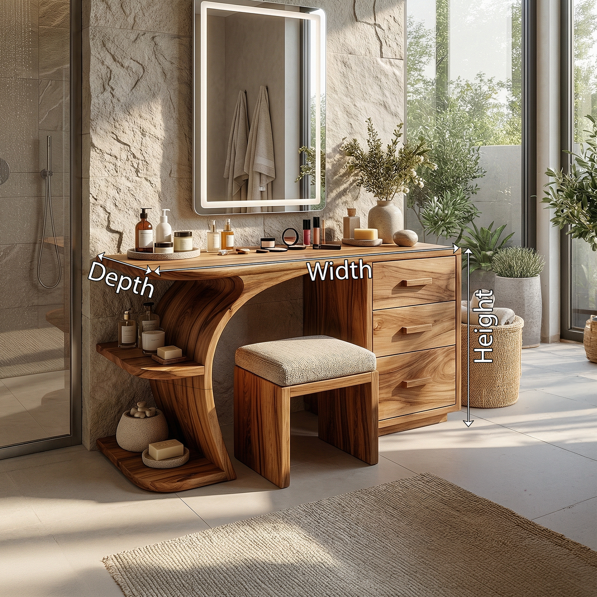 Elegant Makeup Vanity Table Personal Beauty Area Dressing Space - Image 8