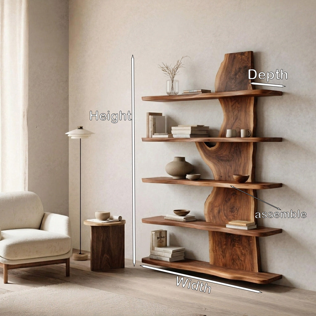 Handcrafted Natural Wood Standing Shelf For Home Storage - Image 8