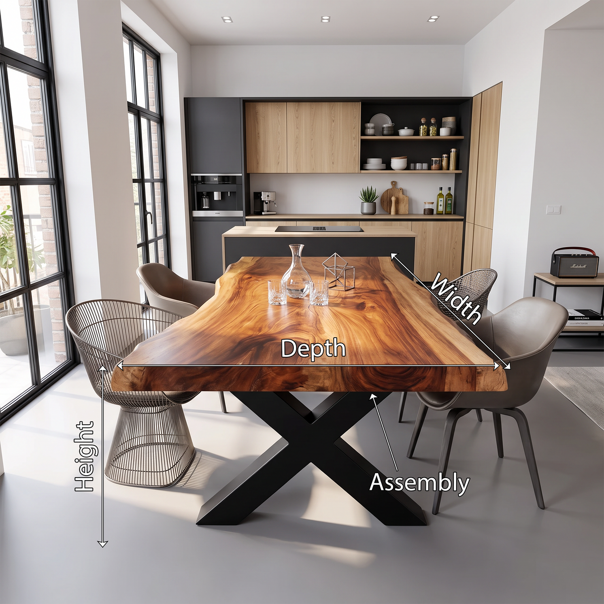 Kitchen Decor Handcrafted Live Edge Dining Table Premium - Image 8
