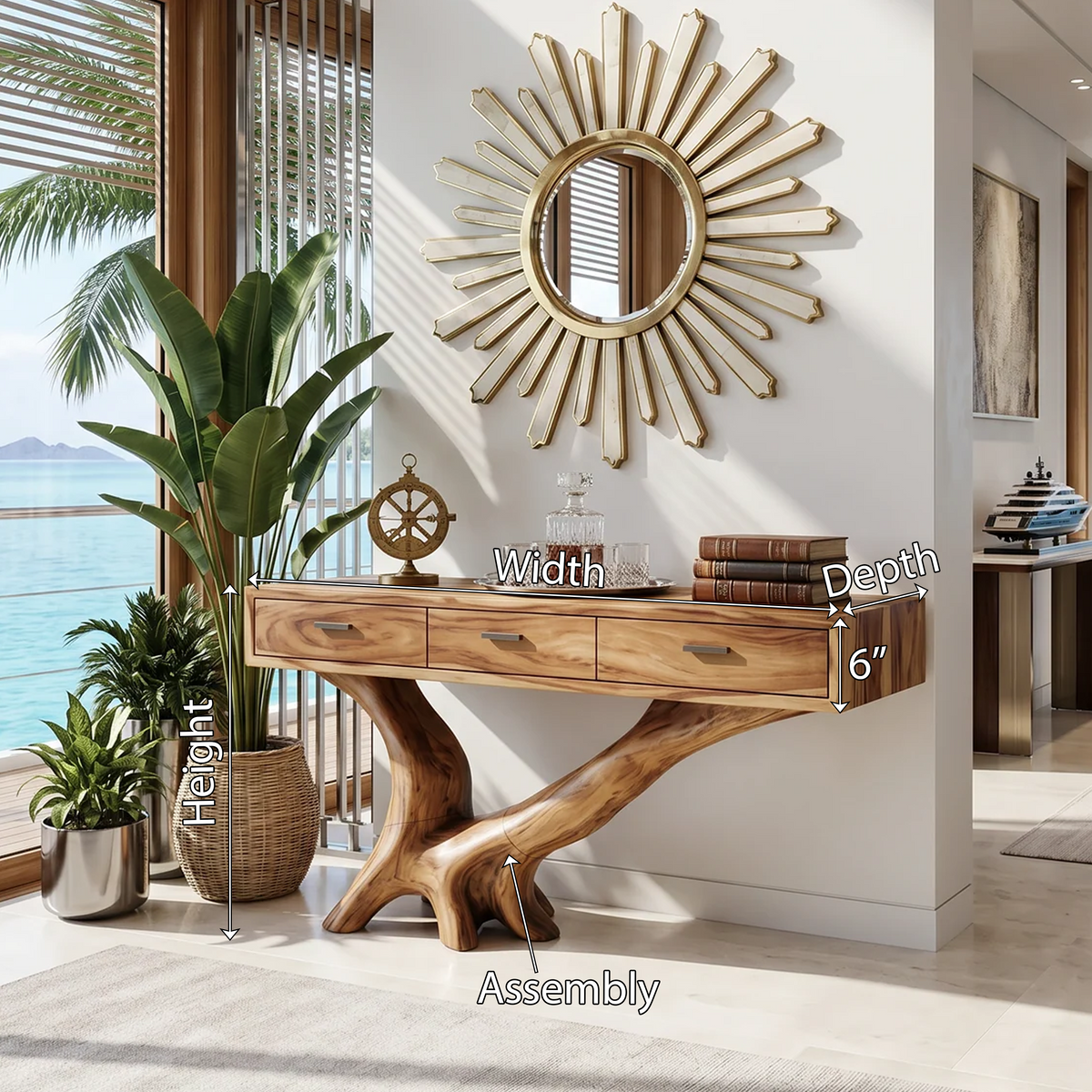 Handcrafted Live Edge Entryway Table For Living Room Modern Farmhouse - Image 8