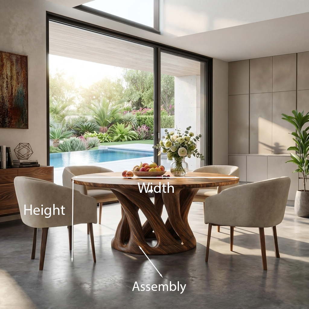 Sculptural Round Dining Table For Contemporary Interior - Image 8