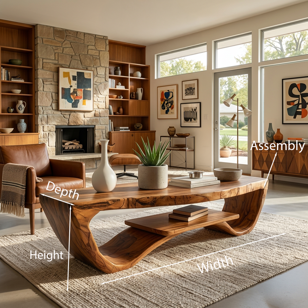 Luxury Coffee Table With Shelf For Living Room - Image 8