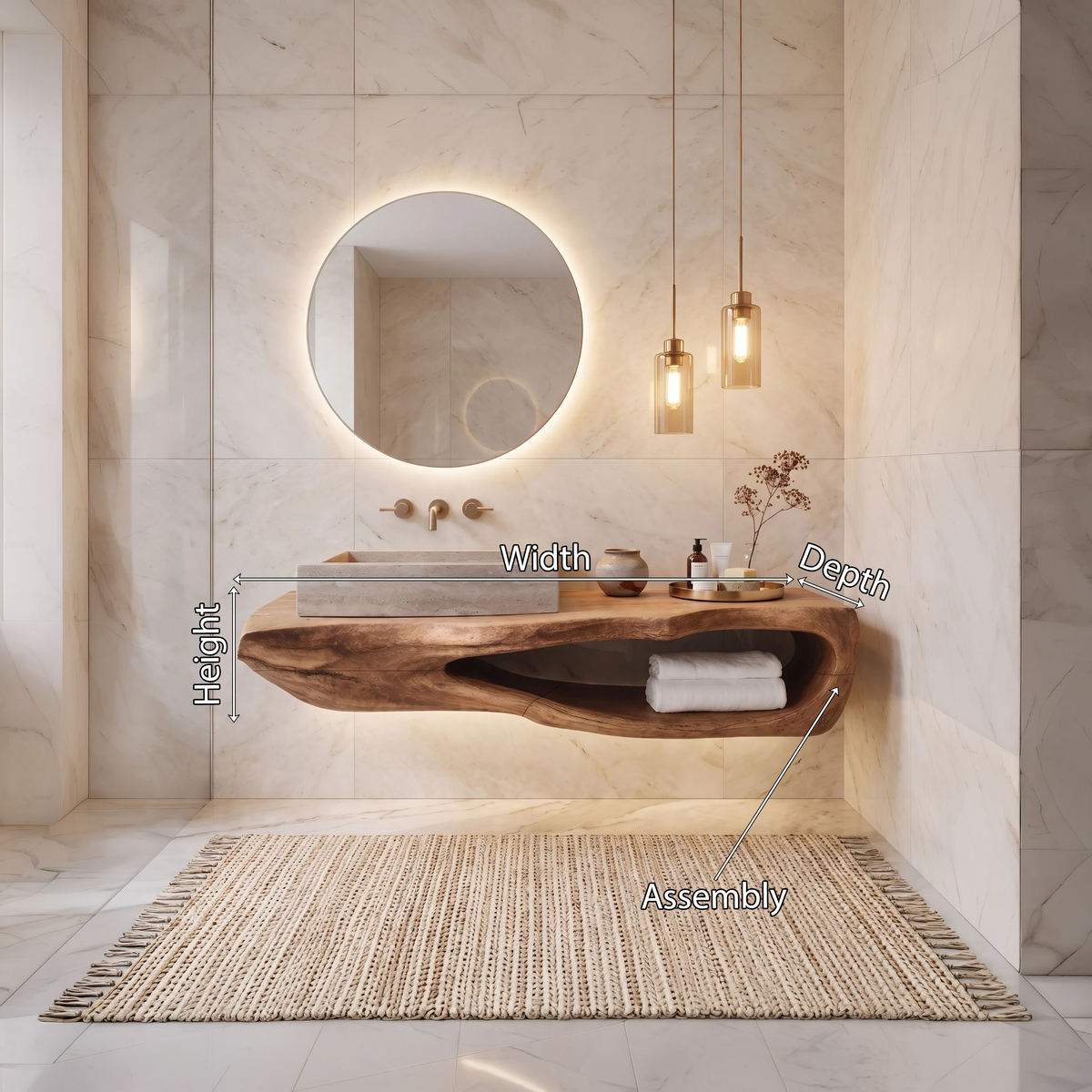 Rustic Bathroom Shelf For Industrial Bathroom Style - Image 8
