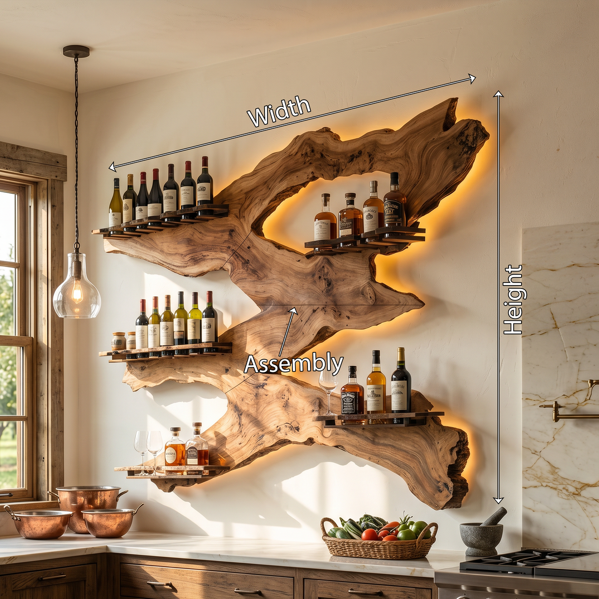 Handcrafted Wine Holder For Kitchen Wine Wall Accent - Image 8